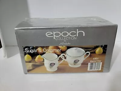 Noritake Epoch E801 Market Day Sugar Bowl And Creamer • $39.99