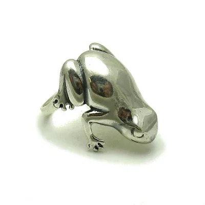 Genuine Sterling Silver Ring Frog Solid Punished 925 Craft • £29.77