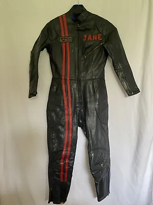 Vintage Ladies Lewis Leathers Leather Motorcycle Suit XS Extra Small Blue “JANE” • $230.33
