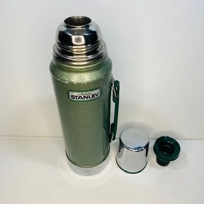 Vintage Stanley Aladdin Green Vacuum Bottle Thermos A-944DH 1 Quart Made In USA • $17.95