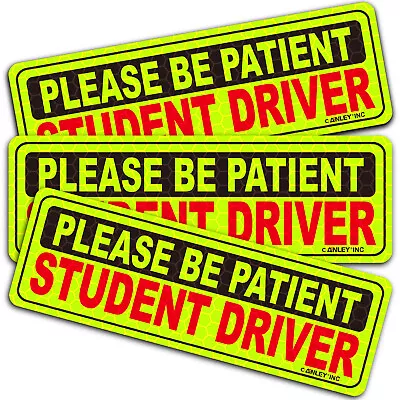 3 Pcs Student Driver Magnet Car Signs Please Be Patient Car Bumper Sticker Decal • $9.95
