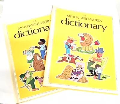 Vtg The My-Fun-With-Words Dictionary 1974 Color Illustrated Education Set Of 2 • $19.99