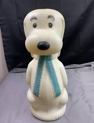 15” Vintage AJ Renzi Plastic Snoopy Blow Mold Bank #1350 Blue Scarf • $39.99