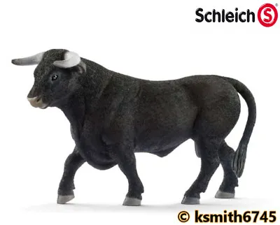 Schleich BLACK BULL Solid Plastic Toy Farm Pet Spanish Animal Figure * NEW *💥 • £7.73