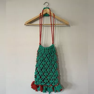 Miami Dolphins Macrame Bag Teal Orange Handmade • $35