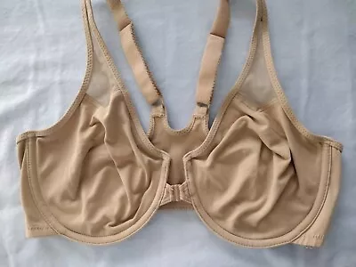 Wacoal ~36 D~ #65124 Front Closure Racerback Women's Underwire Bra~ Nude~ #2010 • $16