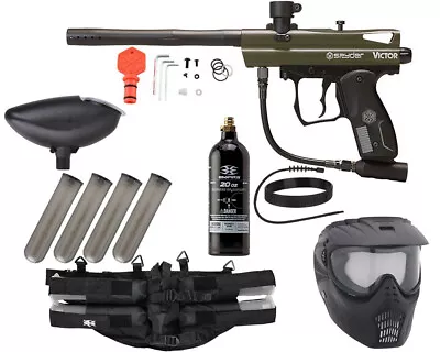 New Kingman Spyder Victor Epic Complete Paintball Gun Package Kit - Olive Green • $151.65