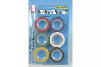 6XPVC Electrical Tape Coloured Insulating 10X18mm Flame Retardant Tapes Rolls • £2.99