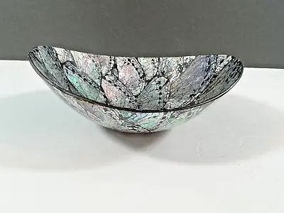 Abalone Shell Mosaic Asymmetrical Oval Shaped Bowl Dish Handmade • $50