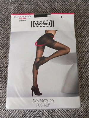 £33 • Buy WOLFORD Synergy 20 Push Up Tights L Large Black New Packet Shape Control Strong
