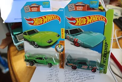 Hot Wheels-Old Mopar Cars-Lot Of 2-'69 Charger Daytona & '70 Plymouth Superbird • $9.99