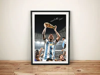 $62.55 • Buy Lionel Messi Argentina World Cup Champions Autographed Art Poster Prints