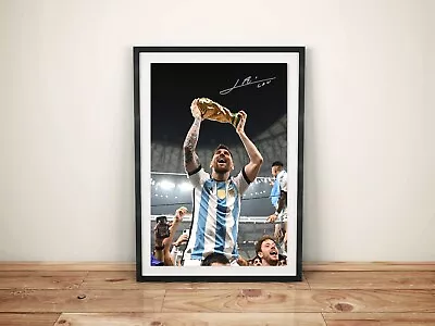 $62.55 • Buy Lionel Messi Argentina World Cup Champions Autographed Art Poster Prints