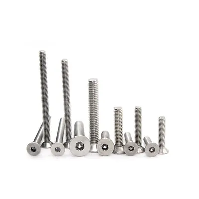 M6 Countersunk Bolts Allen Key Bolt Socket Screws A2 Stainless Steel Din 7991 • £0.99