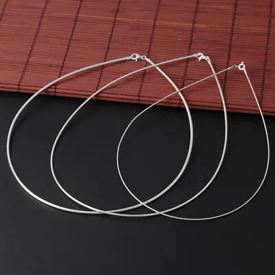  Pure S925 Sterling Silver Collar Men Woman Simple Snake Choker Necklace • $13.75