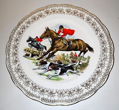 Vtg Gainsborough Hunting Collector's Plate Fine Bone China Horses Hounds Pinks • £6.50