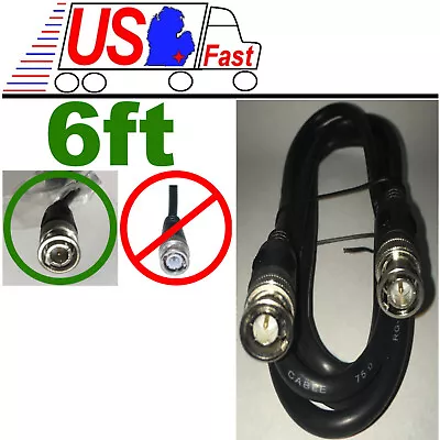 6ft/feet/foot HD-SDI RG59 Video Cable D BNC Male~M 75ohm 1.8M/2Meter Cord/Wire • $7.99