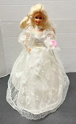 Vintage 1989 Mattel White Dress Bride Wedding Fantasy Barbie Doll #2125 • $11.25