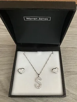 Warren James Necklace And Earrings Set Letter S • £20