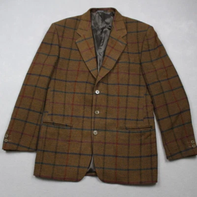 $65 • Buy Missoni Uomi Jacket Mens Large Single Breast Brown Plaid Sport Blazer Coat Wool