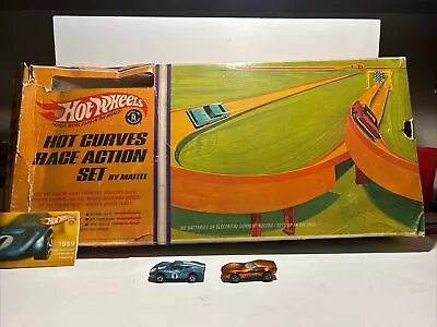 Vintage 1968 Mattel Hot Wheels Hot Curves Race Action Set • $119
