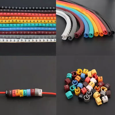 500pcs Cable Marker Protection Label Durable Multicolored Insulative Number 0-9 • £6.62