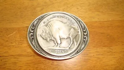 Vintage Siskiyou Buffalo Nickel Belt Buckle 1988 Siskiyou Belt Buckle FIVE CENTS • $20