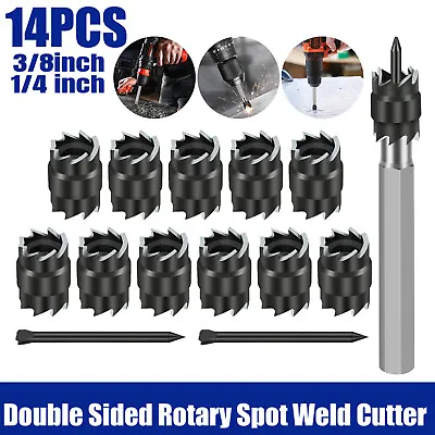 14x 3/8  Spot Weld Double Sided Cutter Remover HSS Drill Bit Welder Cut Tool Kit • $16.48