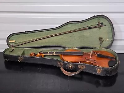 Vintage 4/4 Violin Antonius Stradivarius Copy W Case Made In Germany AS IS • $4.99