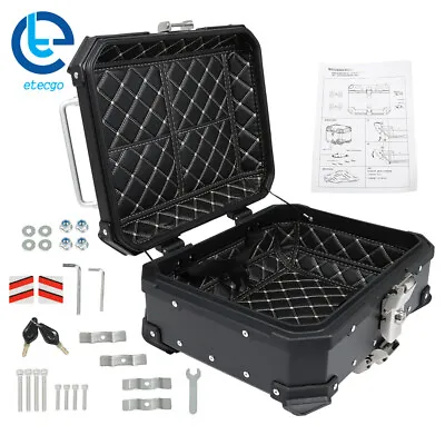 Motorcycle Trunk Top Case Waterproof Tour Tail Box Luggage Storage 22L Black • $84.38