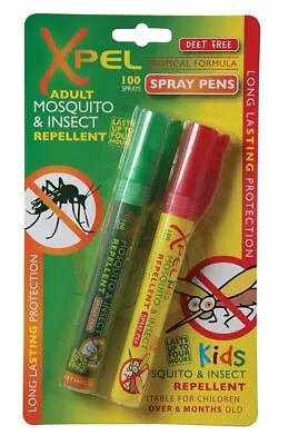 2x Mosquito Insect Repellent Spray Pen Bite Relief Tropical Formula Adult Kids • £3.19