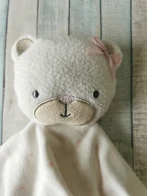 £10.99 • Buy Kyle And Deena Bear Comforter Soft Toy White Spotty Teddy Blankie Doudou
