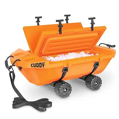 Cuddy 40 QT Floating Coolerwith Cuddy Crawler Wheel Kit - Orange • $299.99