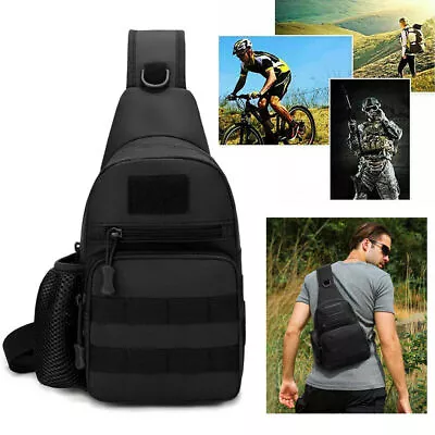 Men Small Chest Bag Pack Travel Sport Shoulder Sling Backpack Cross Body Outdoor • £7.99