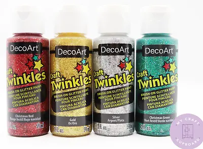 DecoArt Craft Twinkles Glitter Paint- 2oz/ 59ml - Christmas Colours Set Of 4 • £15.75