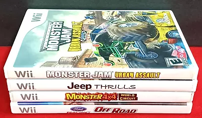 4 Nintendo Wii Games Complete (Monster Jam ~ Jeep ~ Monster 4x4 ~ Ford Off Road) • $19.95