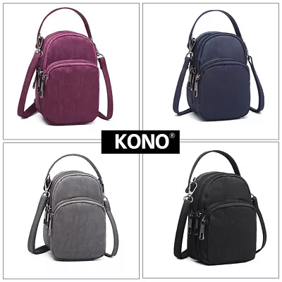 KONO Ladies Small Universal Cross Body Bag Pouch Phone Compartment Tote Handbag • £6.98