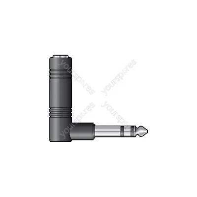 QTX Adaptor Right Angle 6.3mm Stereo Jack Plug – 6.3mm Stereo Jack Socket - RA • £6.20