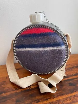 2QT Wool Covered Metal Canteen Vintage Western Wool • $29.95