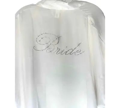 NEW    Victoria's Secret White Satin Wedding  Bridal Robe  Bejeweled  M - L • $44.99