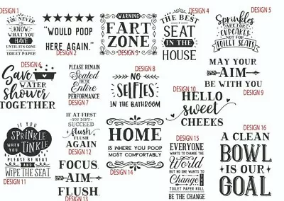 Toilet Quotes Funny Stickers Decals Bathroom Wall Tiles Toilet Seat Home  • £3.80