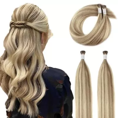 ABH AmazingBeauty Hair I Tip Hair Extensions 24 Inch Color #8A Light Brown Mi... • $96.14