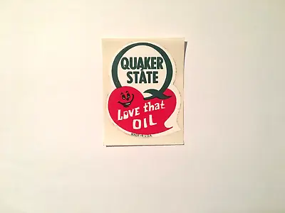 1972 Quaker State Love That Oil Vintage Original Sticker Decal Nos 3  • $3.75