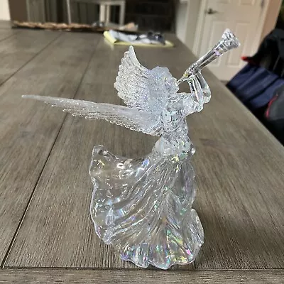 Silvestri Angel Tree Topper 9.5  Iridescent Acrylic Christmas Vintage 1990 Nwot • $25