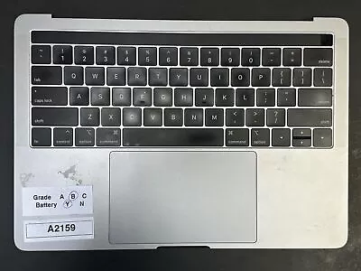 MacBook Pro A2159 Gray Palmrest Keyboard Top Case W/Touchpad Battery B • $62.95