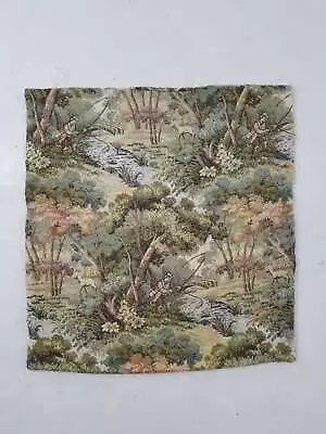 Vintage French Verdure River Scene Wall Hanging Tapestry Panel 50x47cm • $63.16