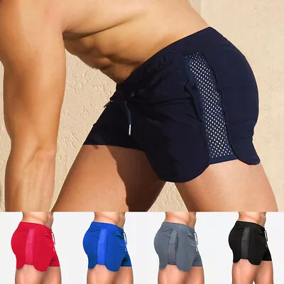 Mens Gym Sports Training Bodybuilding Running Shorts Workout Fitness Short Pants • $13.02