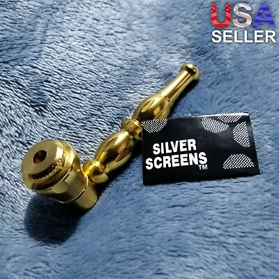 NEW Small Gold Stylish Smoking Pipe Tobacco Herb Portable Metal Pocket Size • $7.95