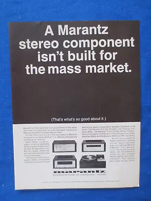 Marantz 10B Tuner 7T Pre 15 Amp ST-12U  Magazine Ad Audio Mag December 1968 • $19.03