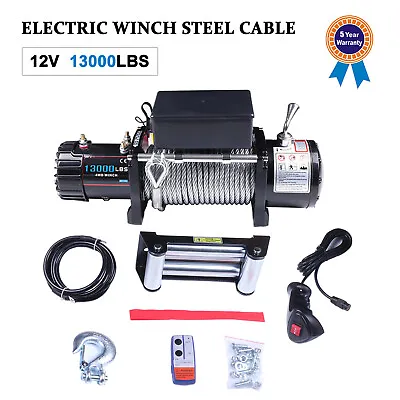 Electric Winch 12V 13000LBS Waterproof Steel Cable Truck SUV Off Road 4WD • $269.99